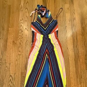 FELICITY AND COCO HALTER TIE NECK MAXI DRESS SIZE MEDIUM